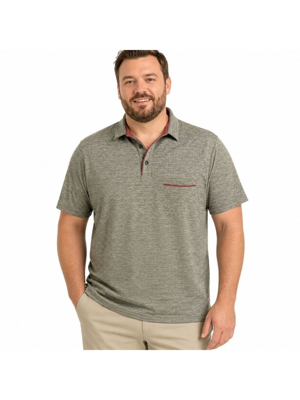 Champion Mens Performance Polo Shirt Short Sleeve Heather Gray Size XL